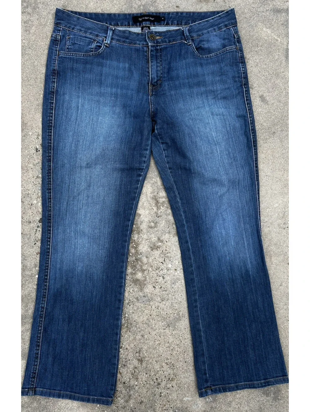 Calvin Klein Denim Jeans Blue Medium Fade Wash Women's 14 36W x 28.5L